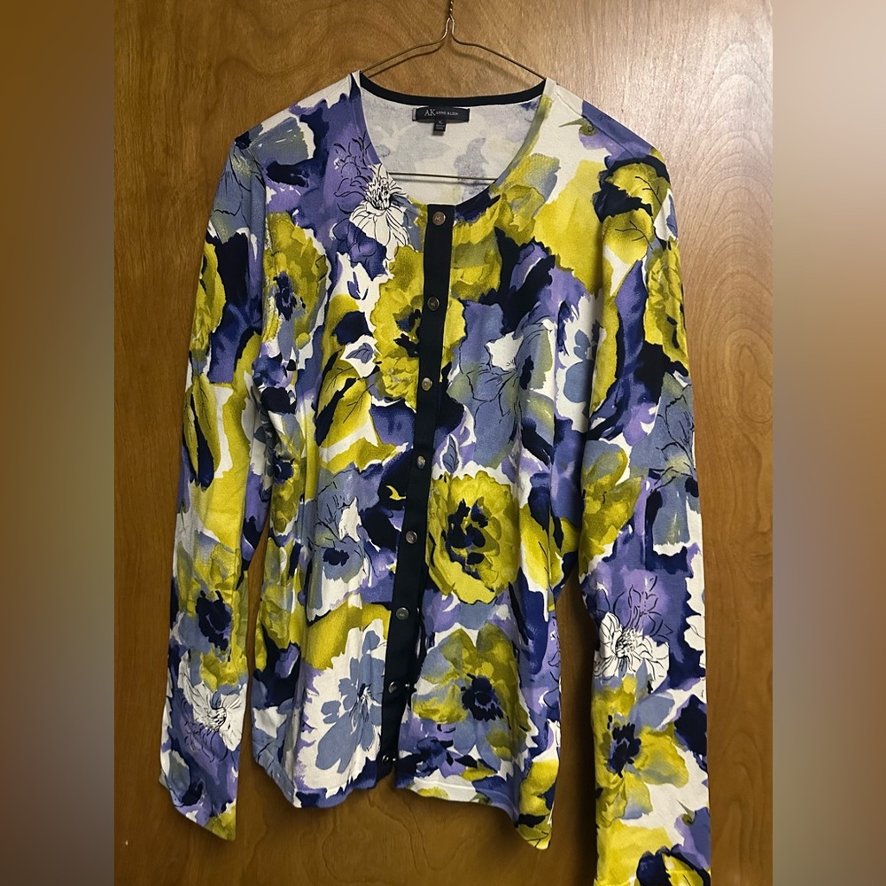 Anne Klein Multicolor Floral Cardigan NWT